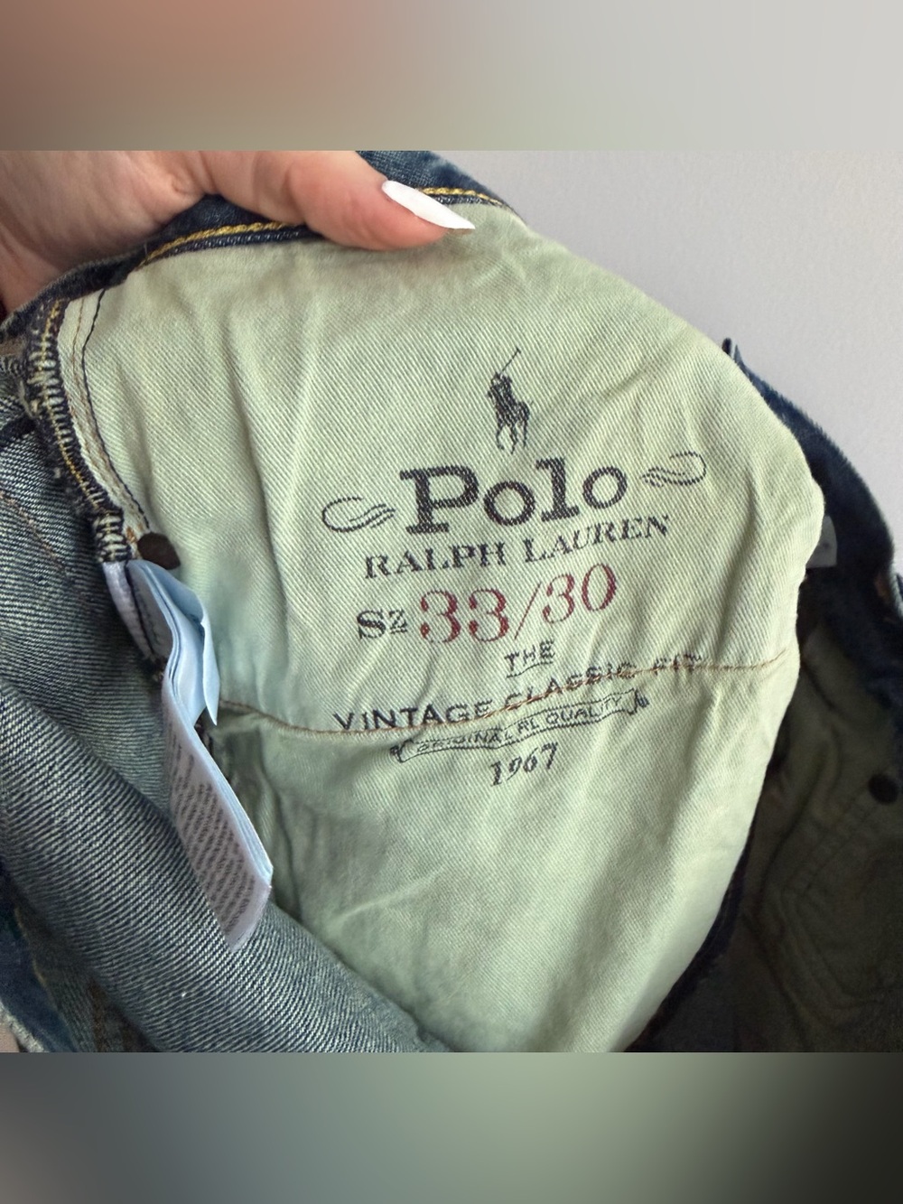 Polo Ralph Lauren Vintage Classic Fit Distressed Patchwork Denim Jeans NWT - Picture 6 of 8